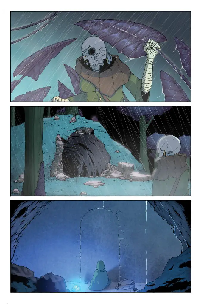 STRAY, sample page, colored