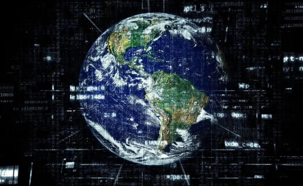 Earth with connection dots