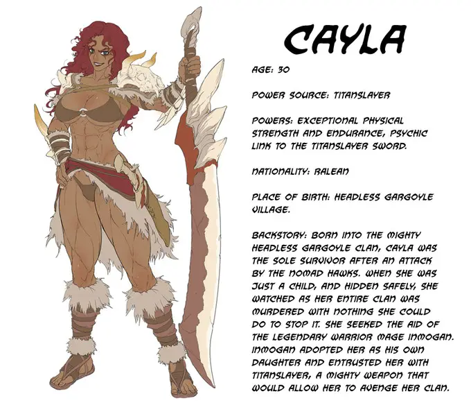 Freaky Tales #1, Cayla profile