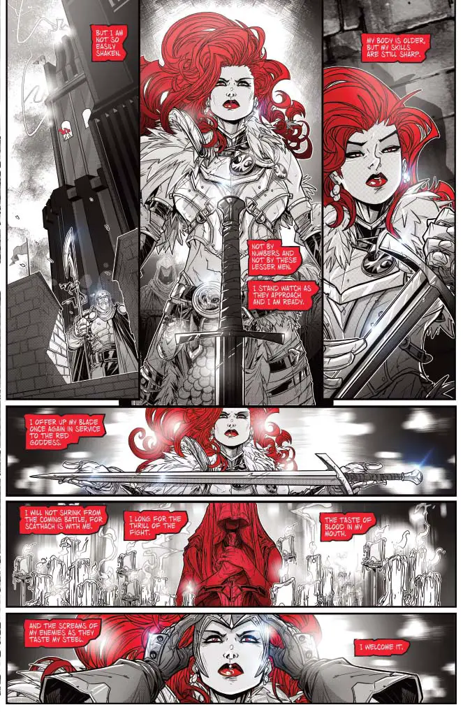 Red Sonja - Black, White, Red #2, preview page 3