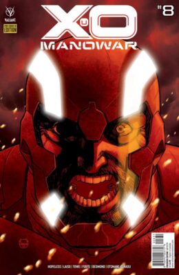 X-O Manowar #8, preorder cover - Dave Johnson