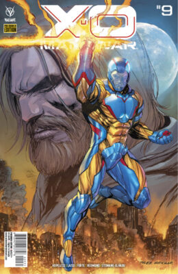 X-O Manowar #9 pre-order cover by Tyler Kirkham & Arif Prianto